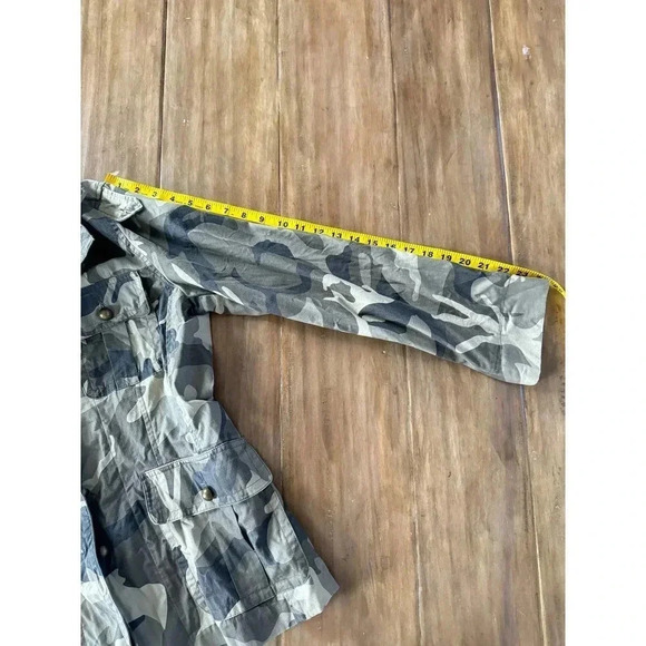 British Khaki Camo Jacket Military buttons Size L - Picture 6 of 7